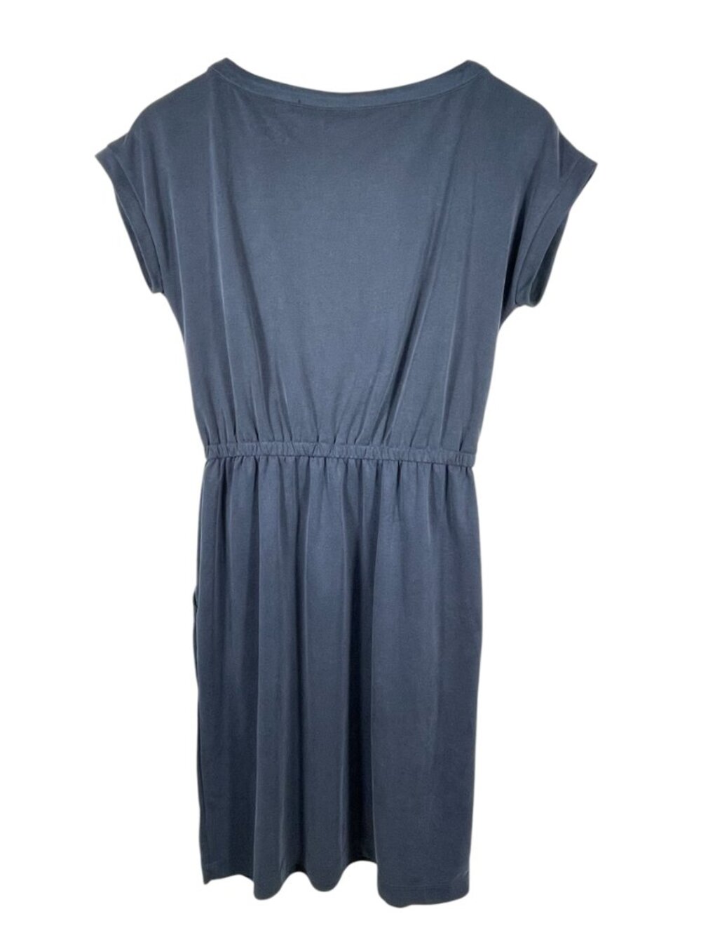 Nicole Miller NY Blue Tencel Pocket Dress Elastic Waist Cap Sleeve XS - Picture 3 of 8